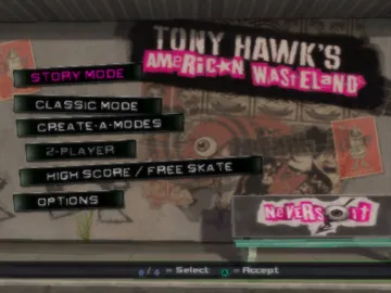 Tony Hawk's American Wasteland screen shot title